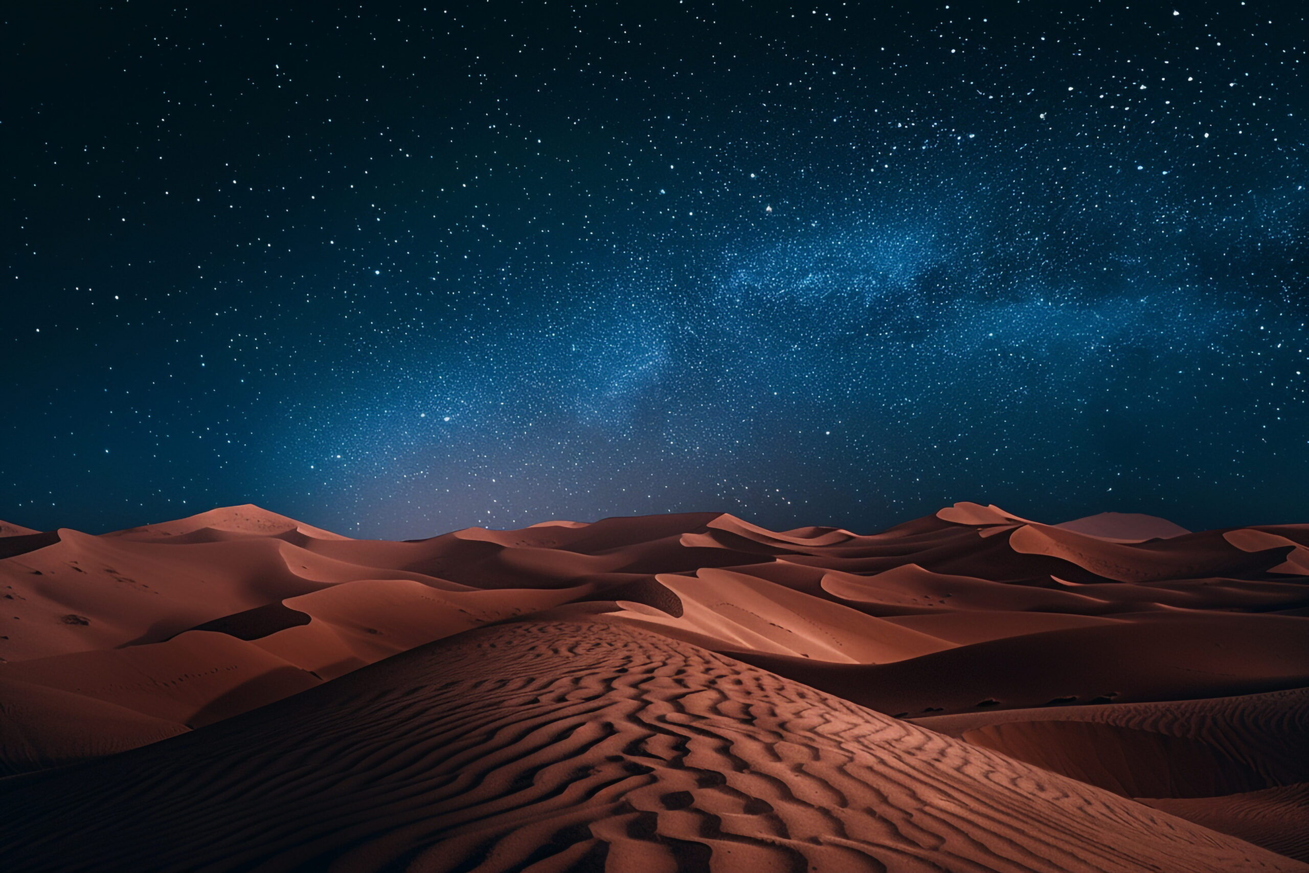 Dunes du désert sous un ciel étoilé