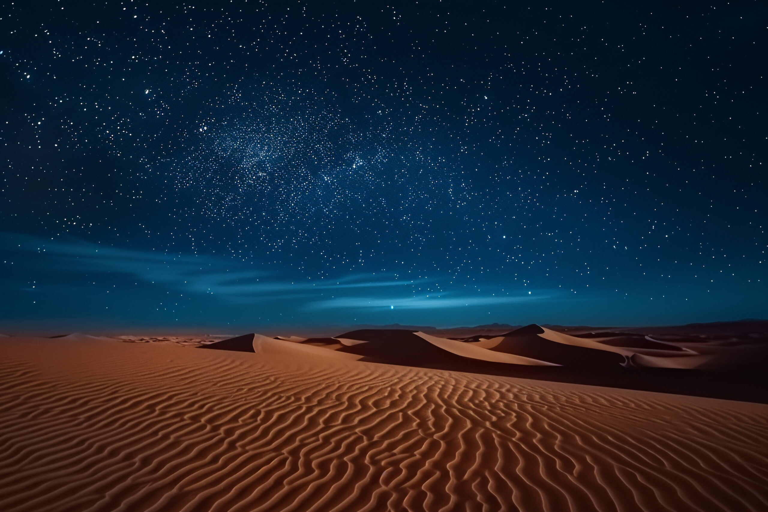 Ciel étoilé au-dessus du désert du Sahara
